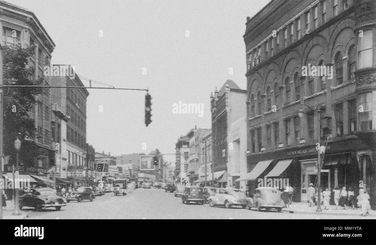 North View of Main Street. New Britain. 1950 Stock Photo