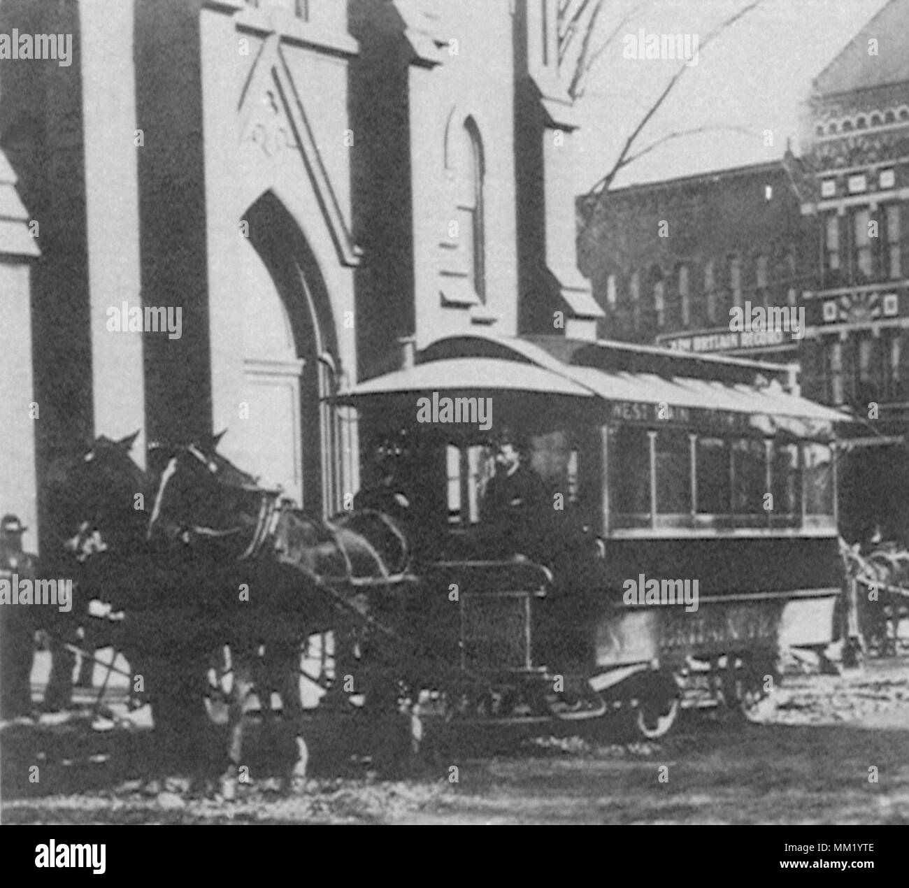 First City horse car. New Britain. 1890 Stock Photo