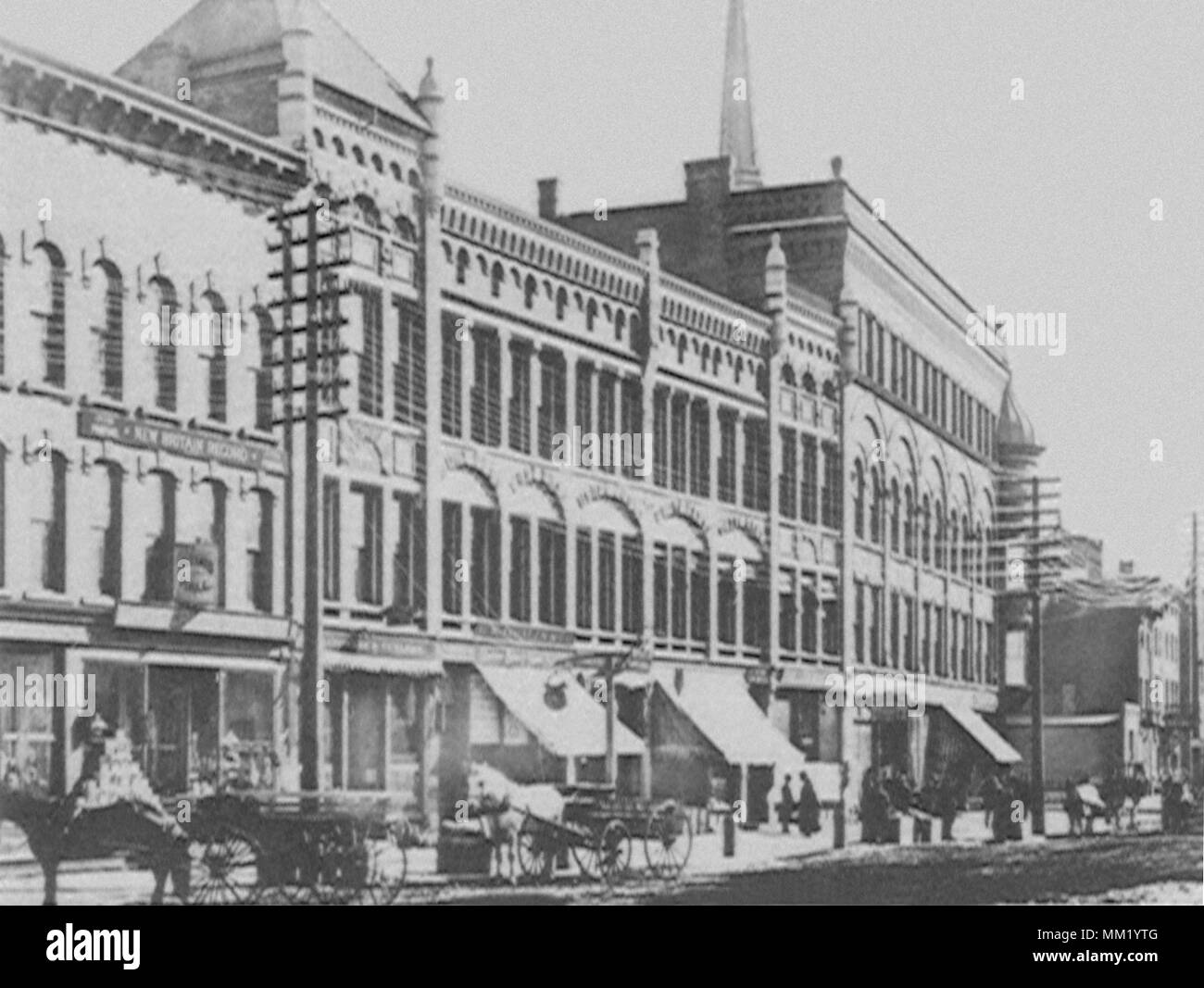 Main Street looking South. New Britain. 1885 Stock Photo