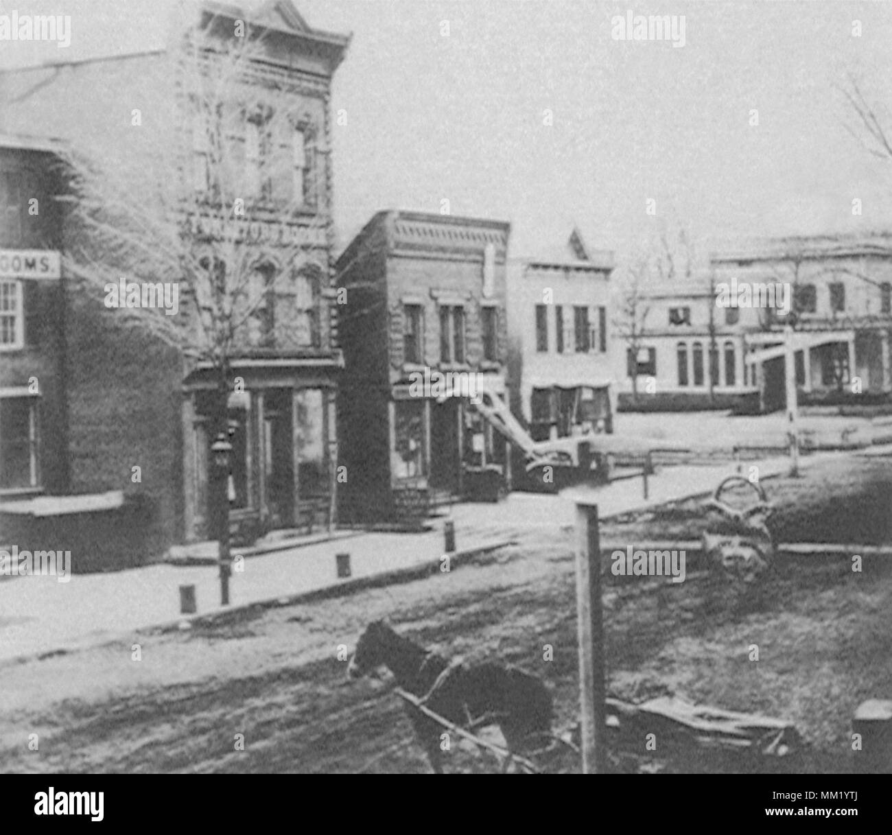 View of Main Street. New Britain. 1880 Stock Photo
