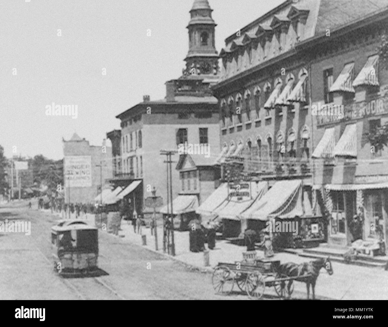 North View of Main Street. New Britain. 1880 Stock Photo