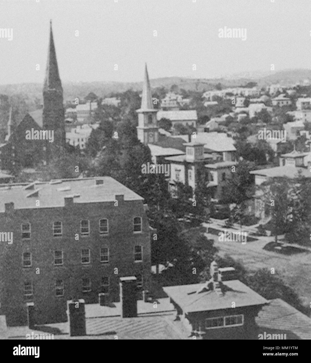 Southeast View from the Church. New Britain. 1875 Stock Photo