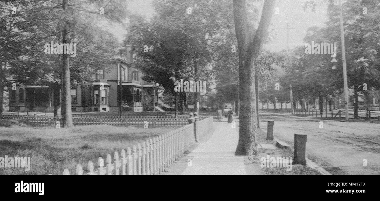 View of South Main Street. New Britain. 1900 Stock Photo