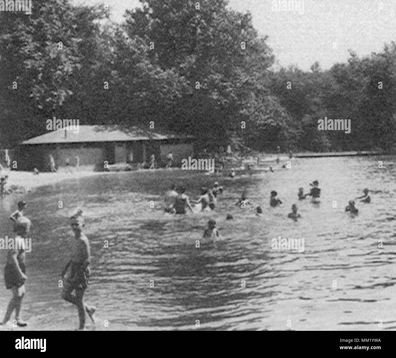 The Pool at Willow Brook Park. New Britain. 1950 Stock Photo