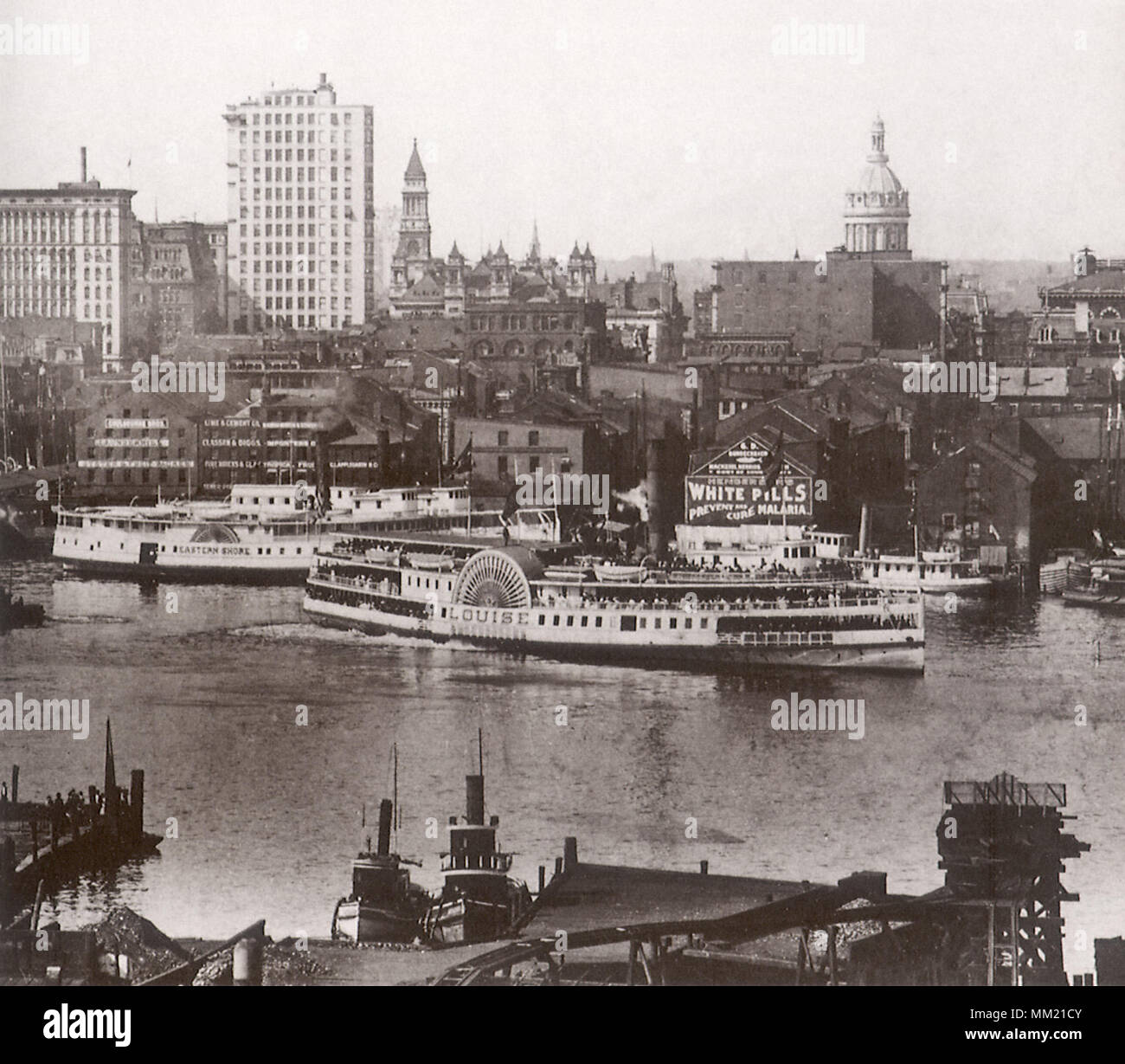 Steamer and Harbor. Baltimore. 1910 Stock Photo Alamy