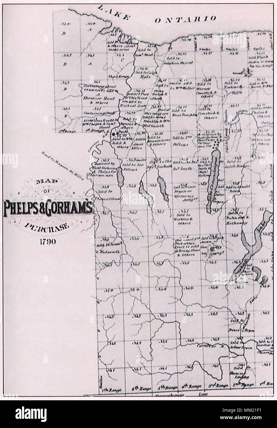 Map of the Phelps and Gorham Purchase 1775 Stock Photo Alamy