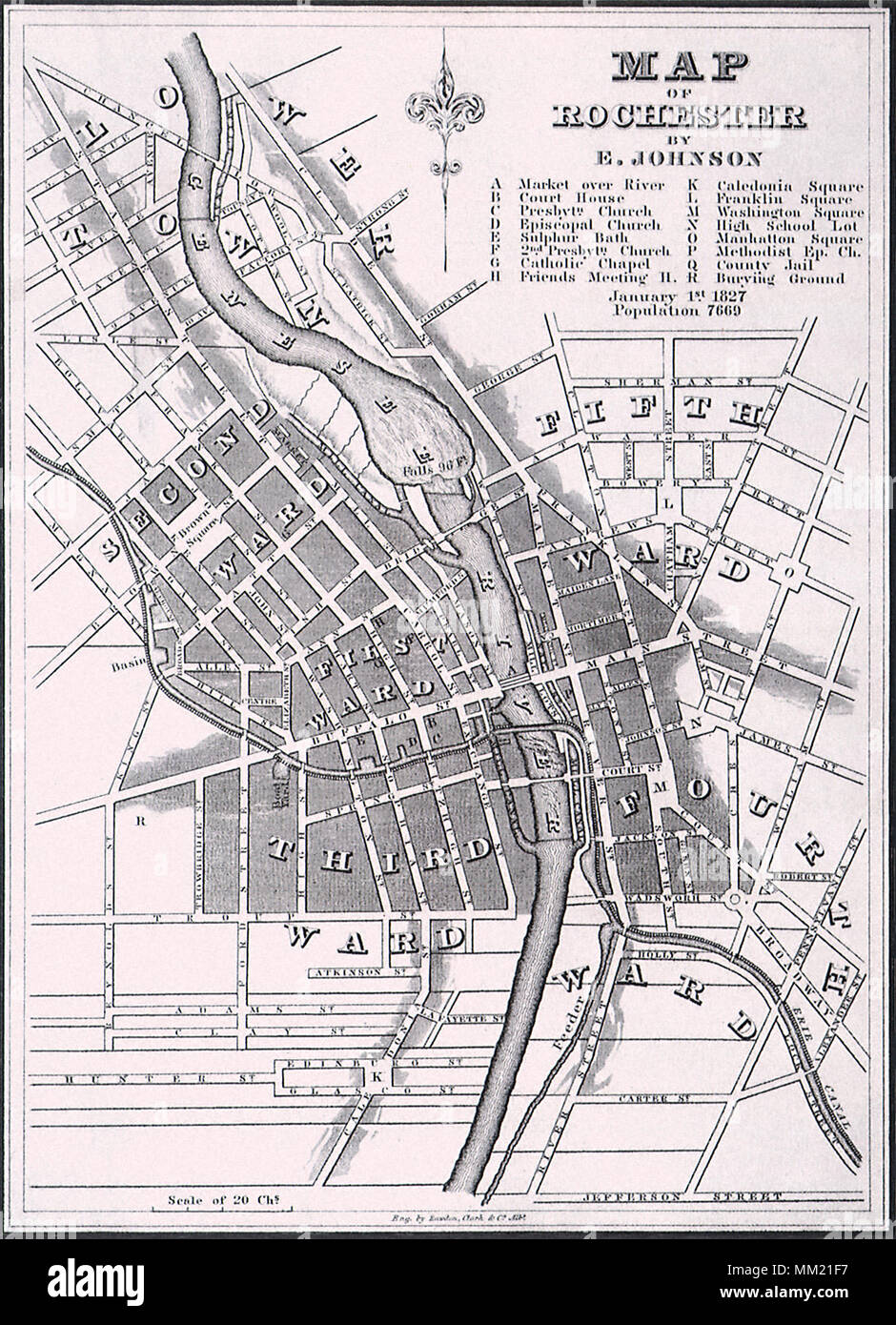Map of Rochester. 1827 Stock Photo Alamy