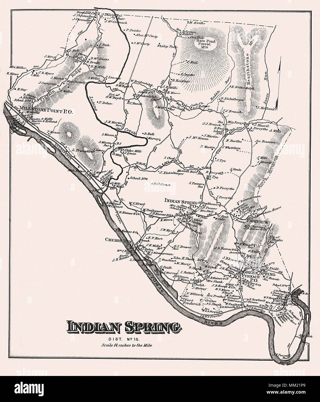 Map of Hancock, Maryland. 1877 Stock Photo Alamy