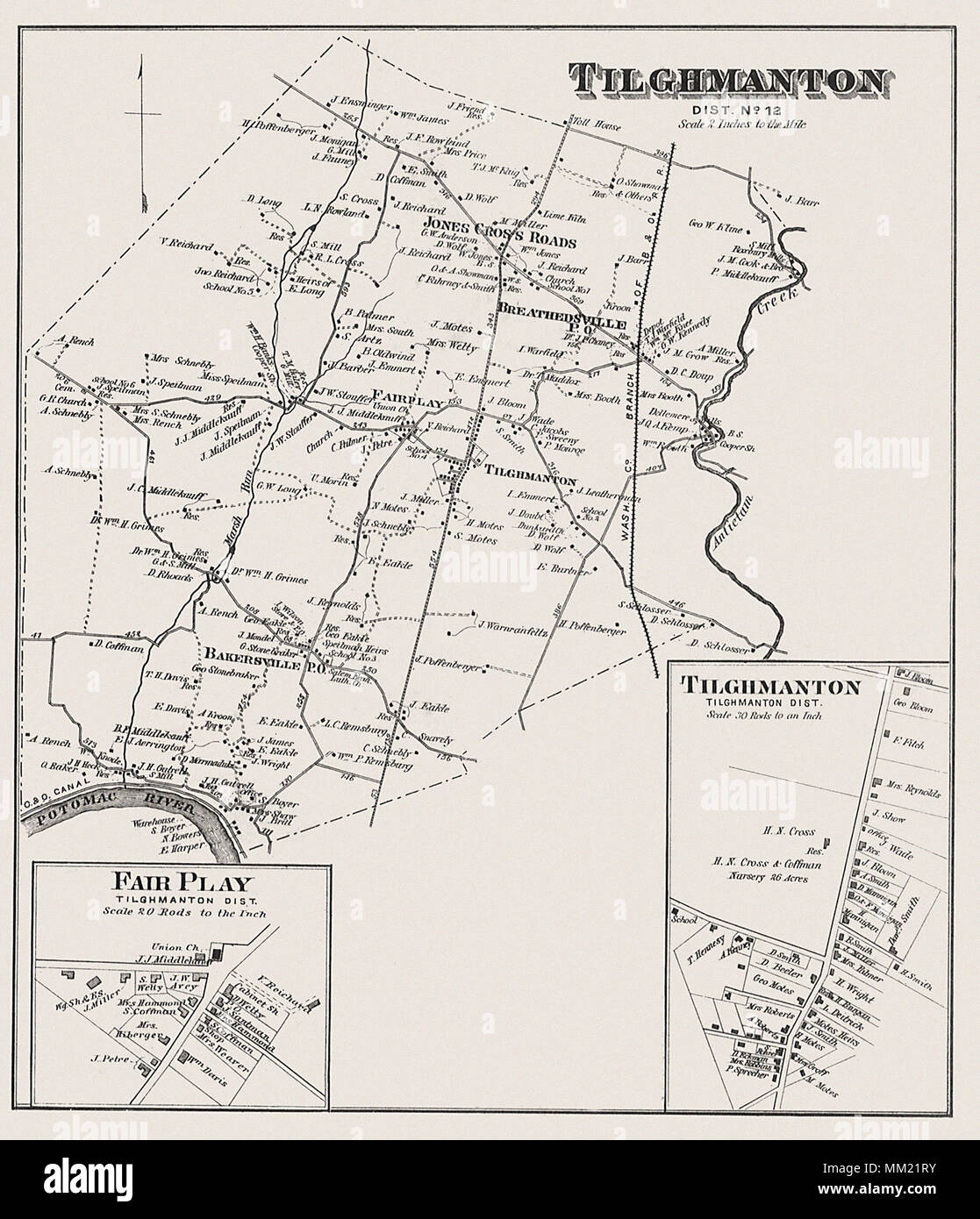 Map of Tilghmanton. 1877 Stock Photo Alamy