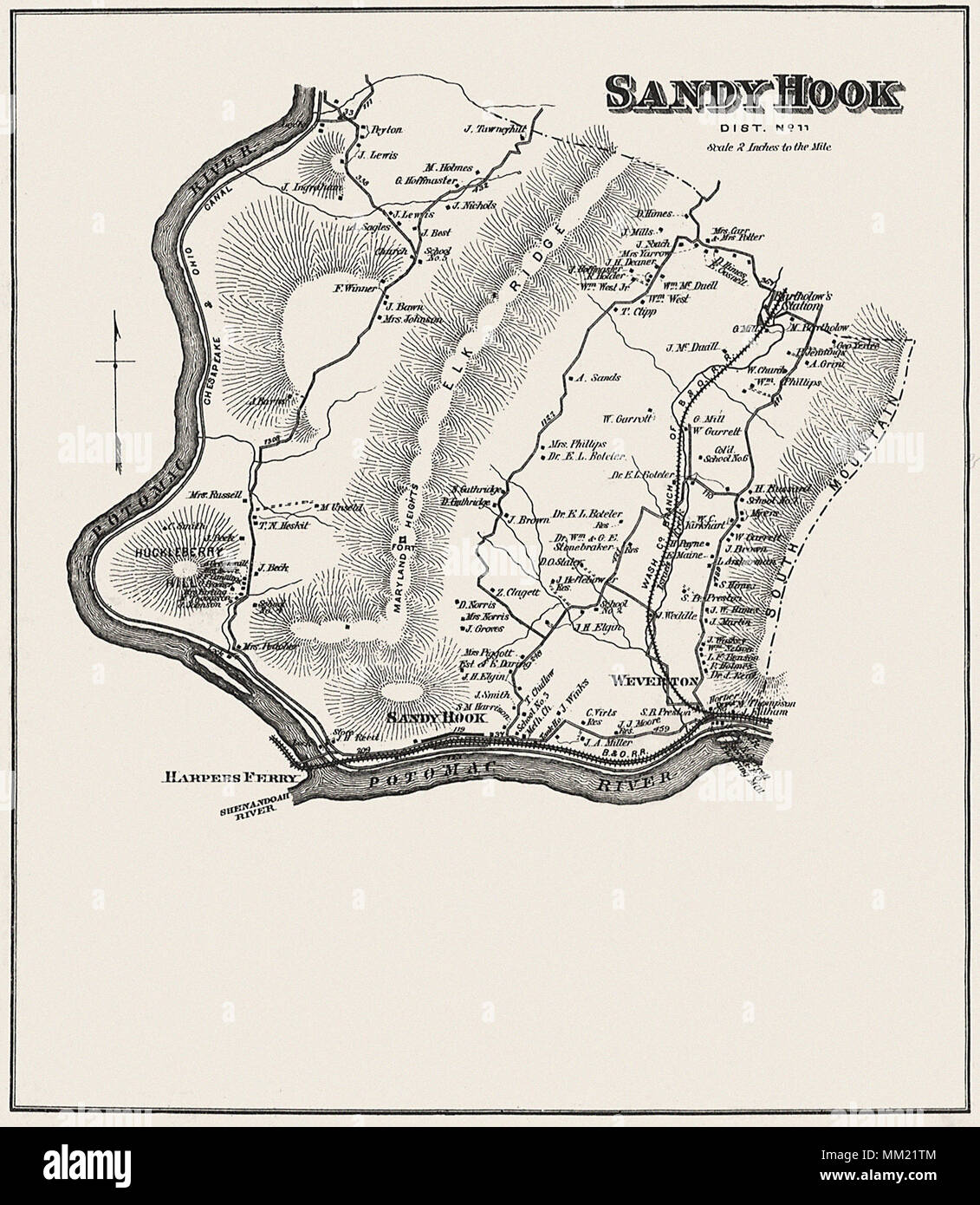 Map of Sandy Hook. 1877 Stock Photo Alamy