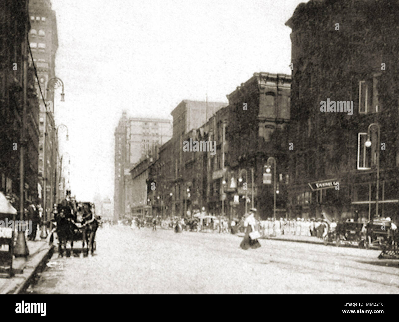 Euclid Avenue looking East. Cleveland.1905 Stock Photo