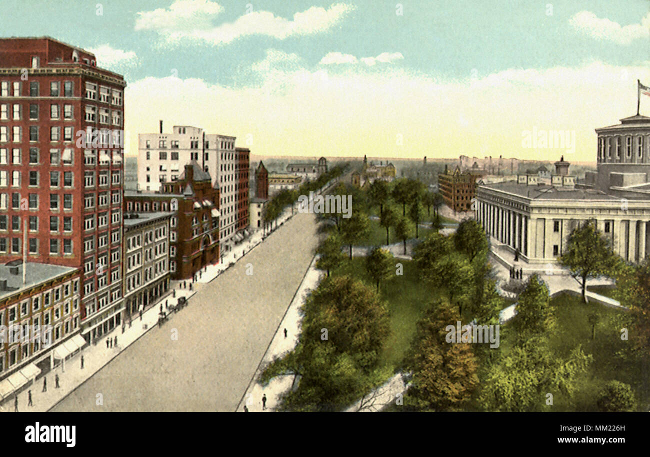 East Broad Street. Columbus. 1910 Stock Photo