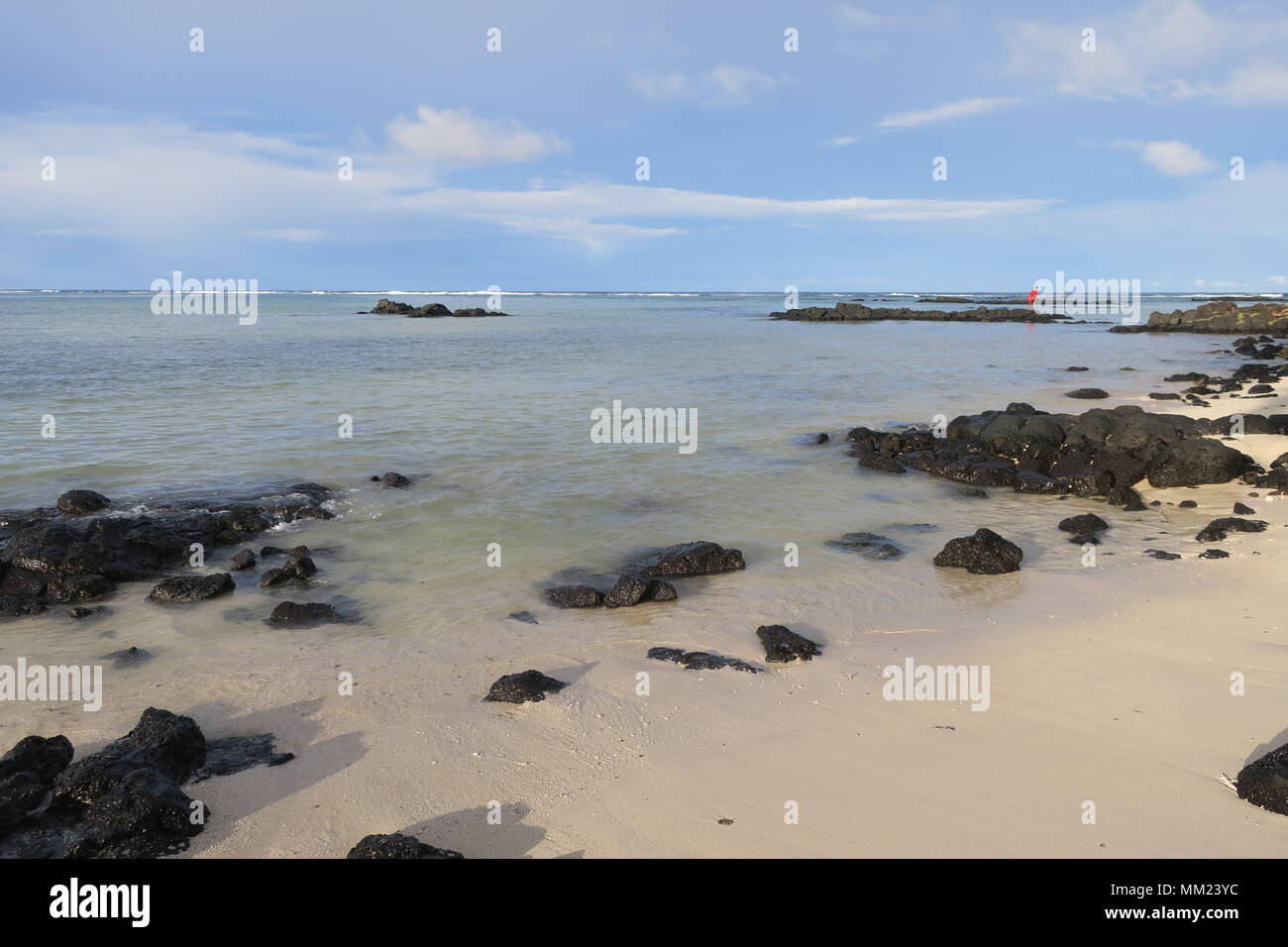 Colorful Indian ocean on a west side of Mauritius island Stock Photo ...