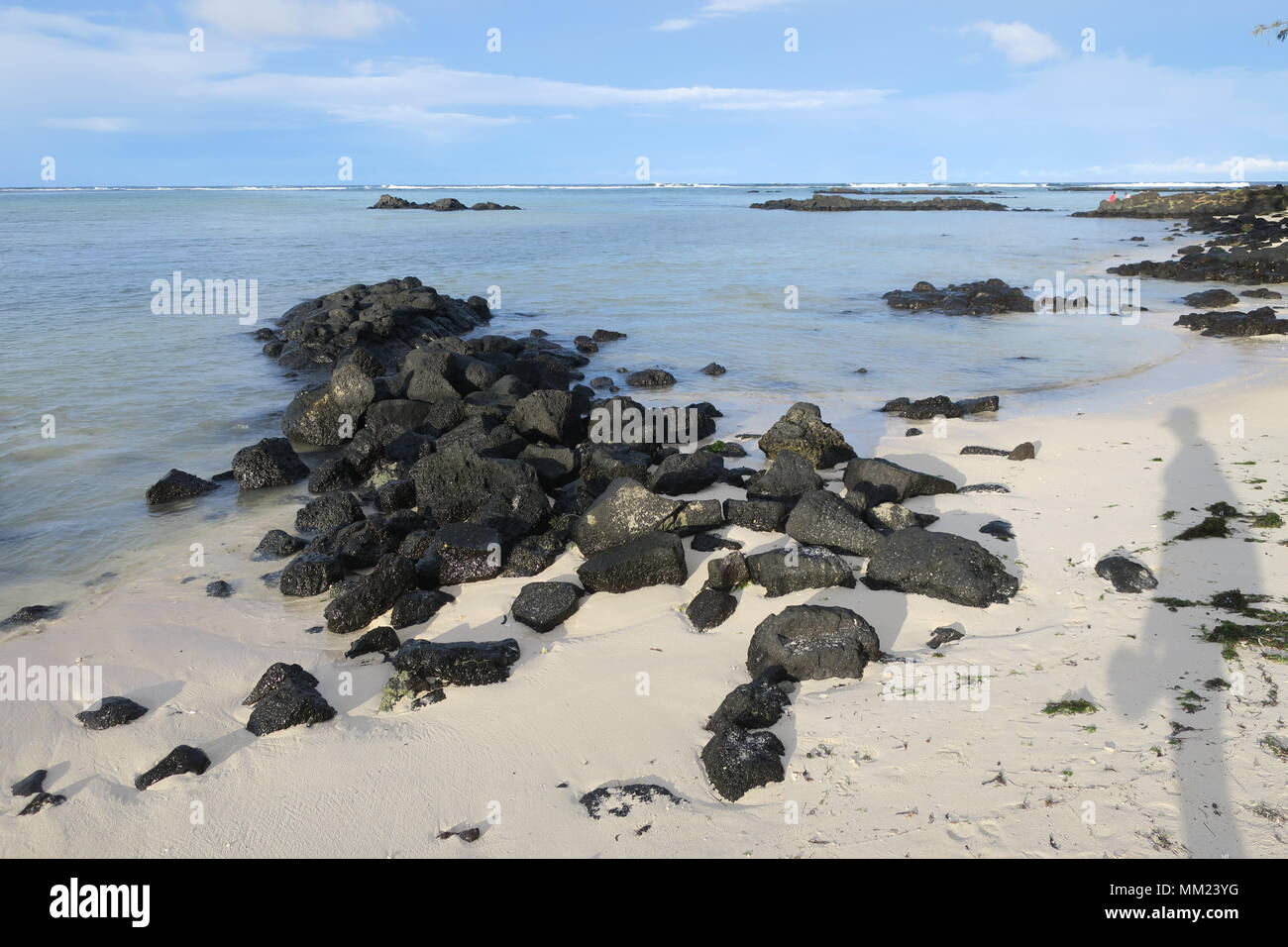 Colorful Indian ocean on a west side of Mauritius island Stock Photo ...