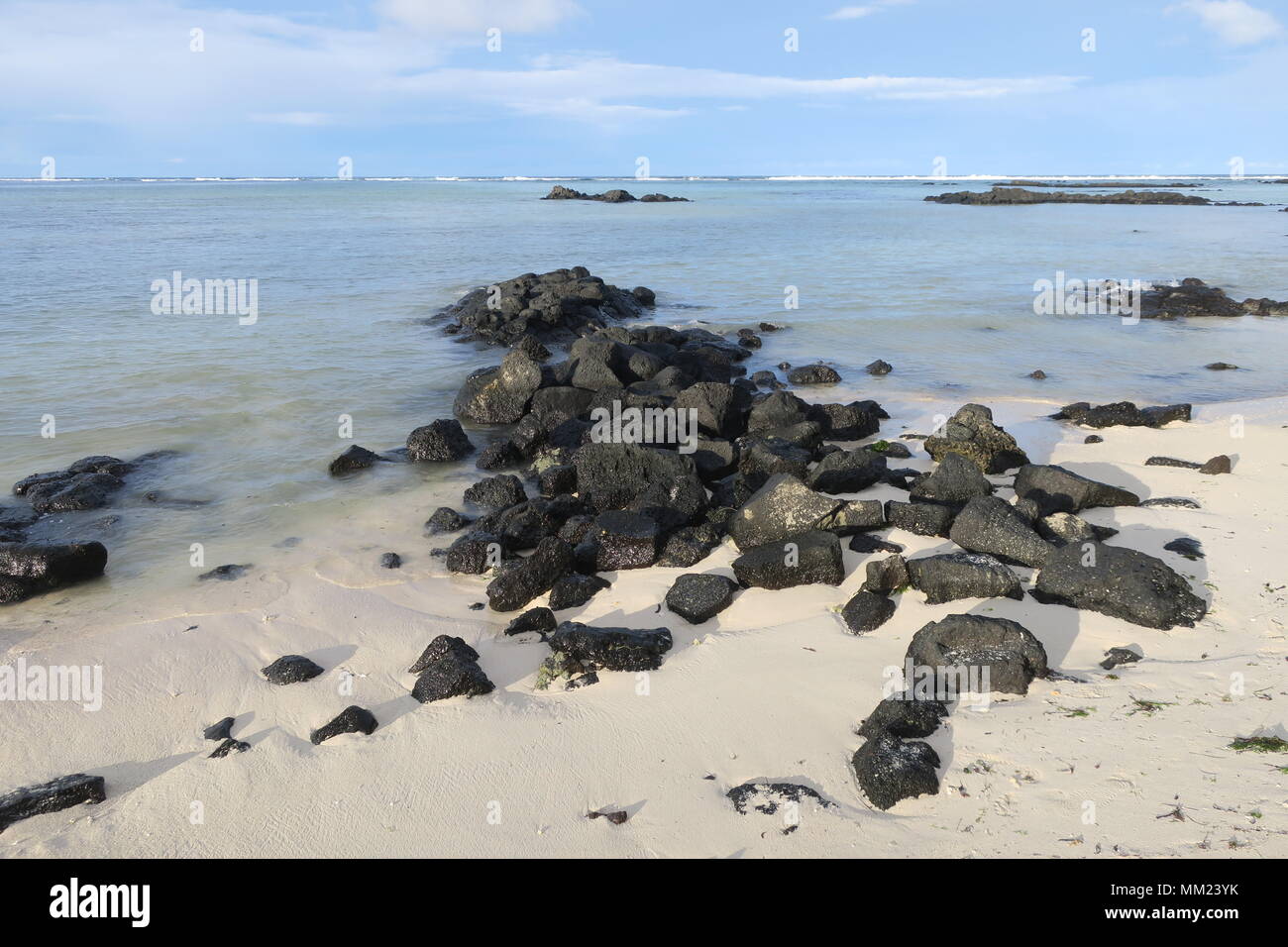 Colorful Indian ocean on a west side of Mauritius island Stock Photo ...