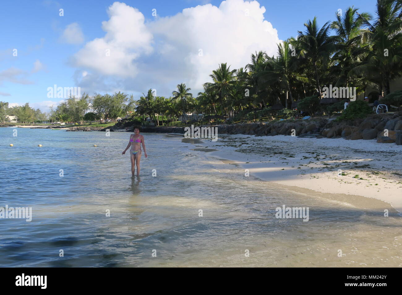Colorful Indian ocean on a west side of Mauritius island Stock Photo ...