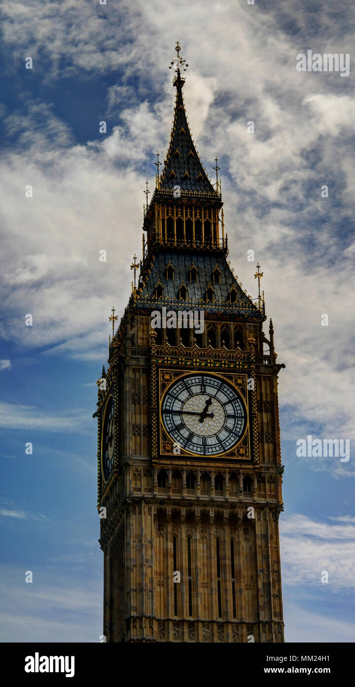 Top of Big Ben clock tower, London, UK Stock Photo