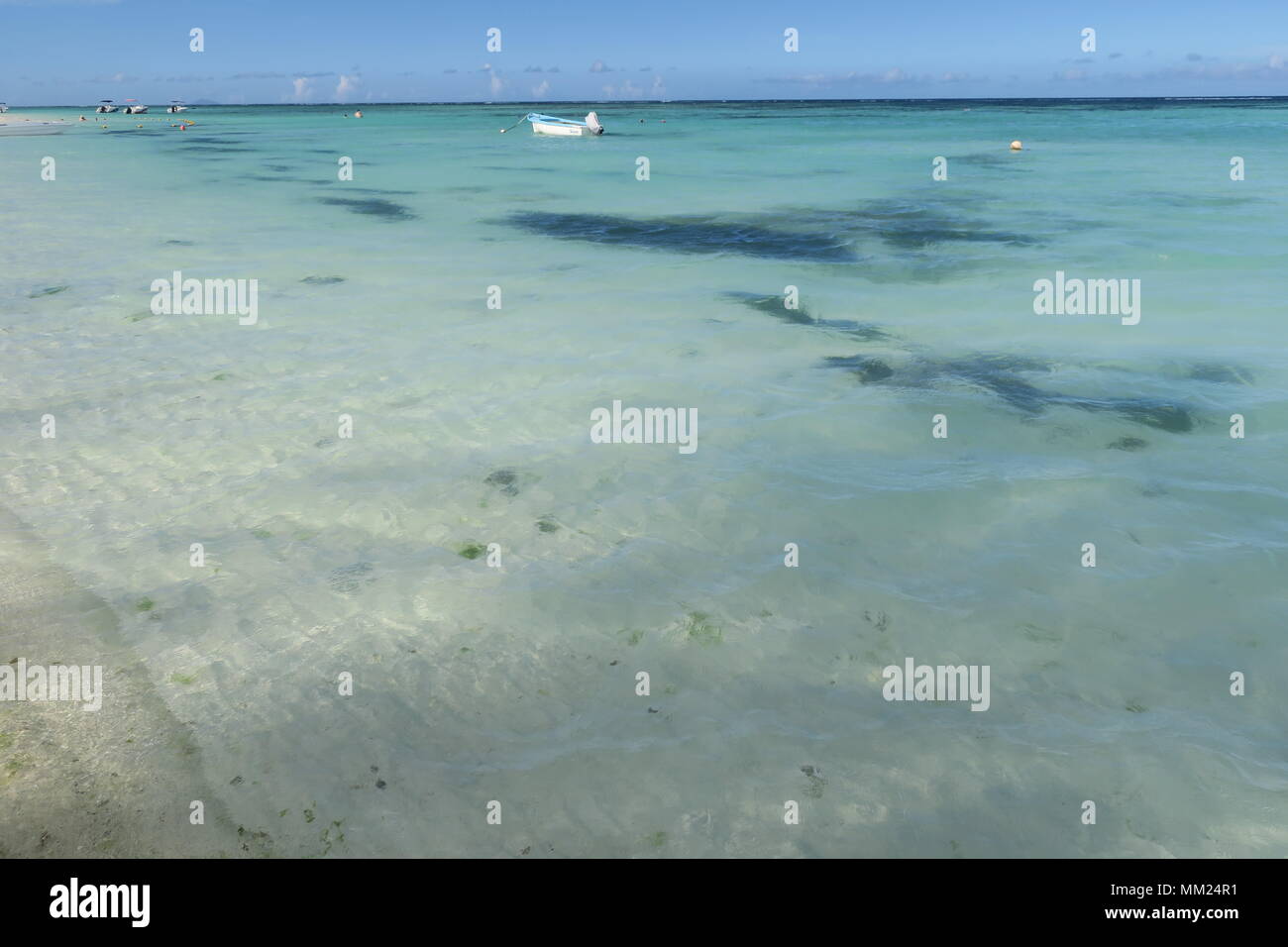 Colorful Indian ocean on a west side of Mauritius island Stock Photo ...