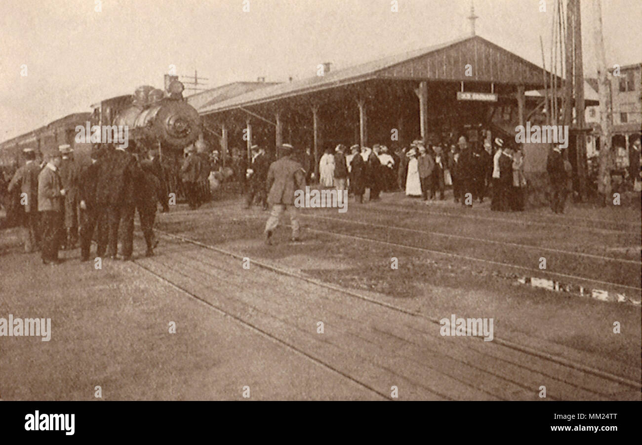 Railroad Station. Old Orchard. 1907 Stock Photo