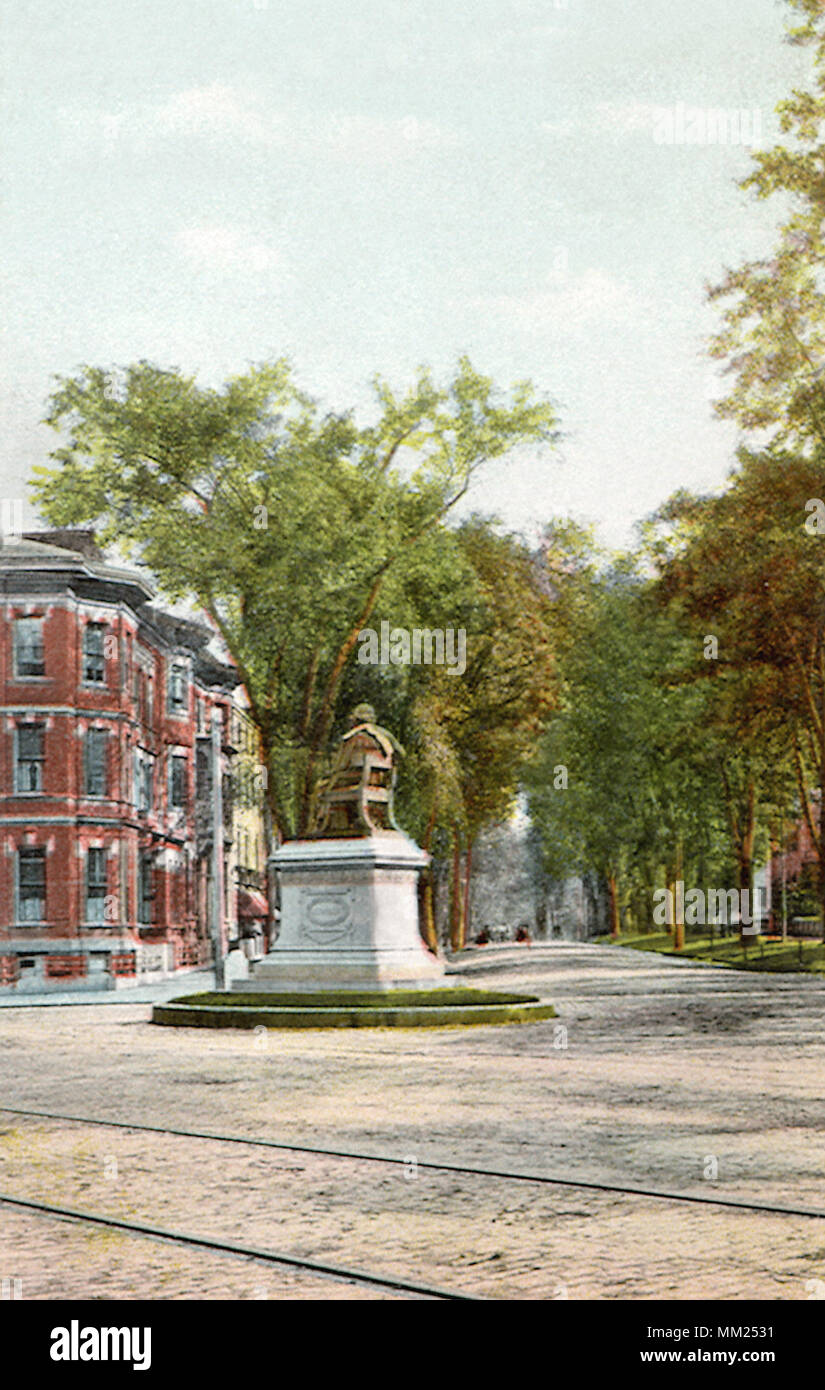 Longfellow Statue. Portland. 1910 Stock Photo