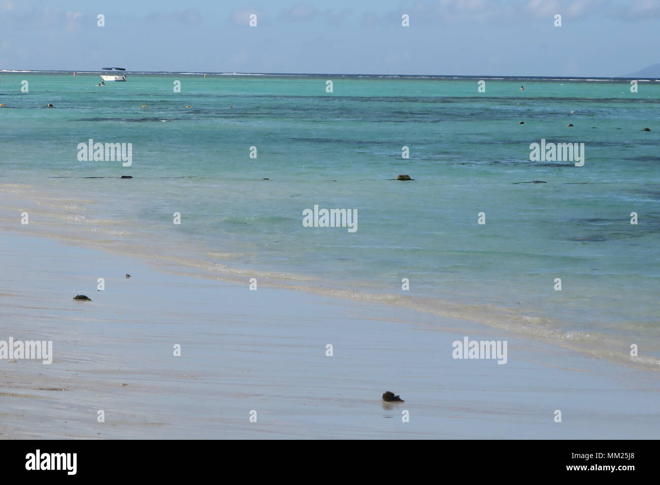 Colorful Indian ocean on a west side of Mauritius island Stock Photo ...