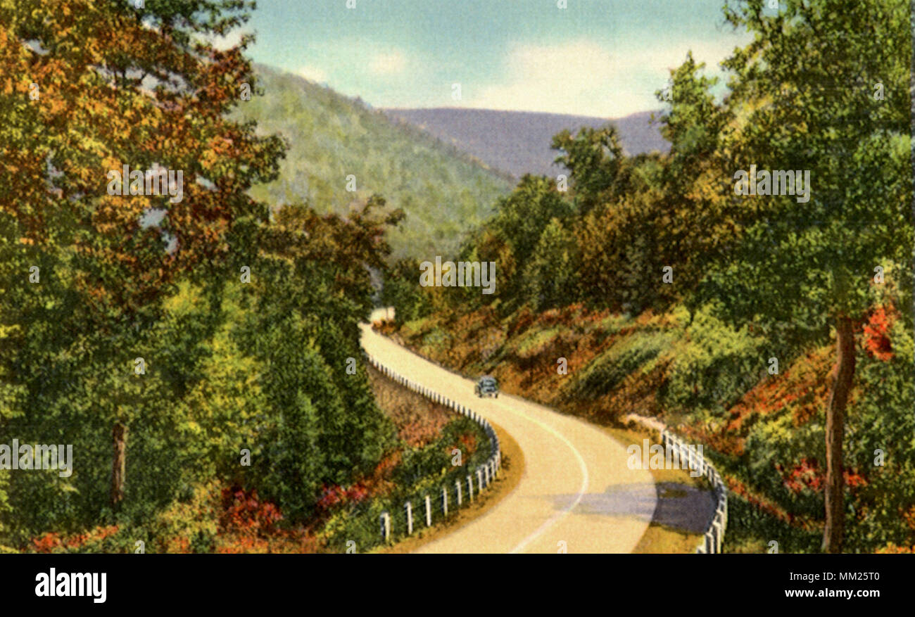 Road between Fairmont and Morgantown. 1950 Stock Photo