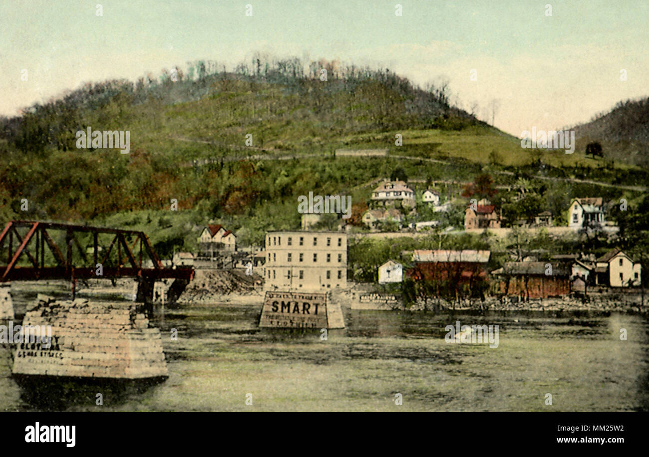 Old Piers. Gauley Bridge. 1903 Stock Photo