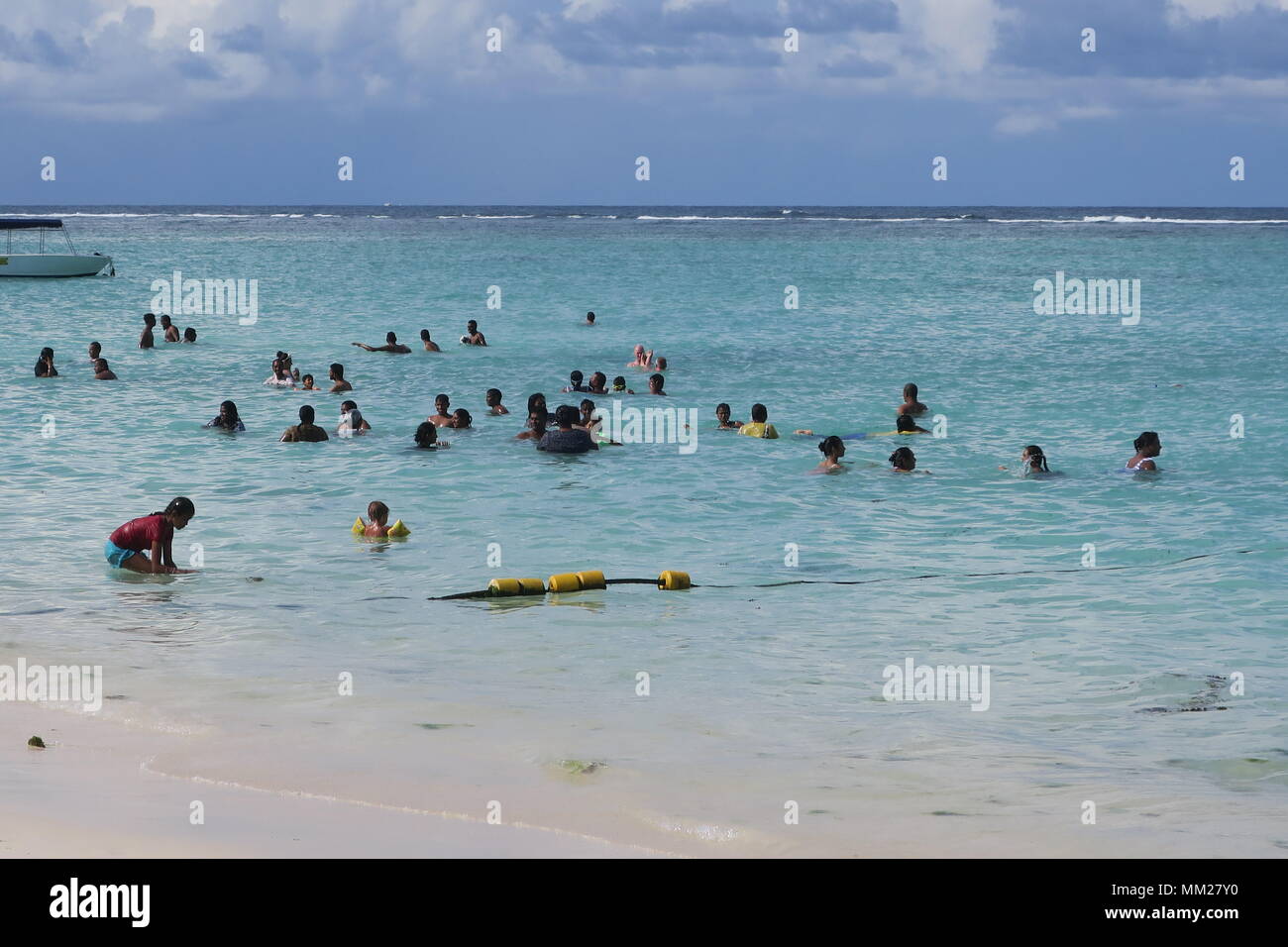 Colorful Indian ocean on a west side of Mauritius island Stock Photo ...