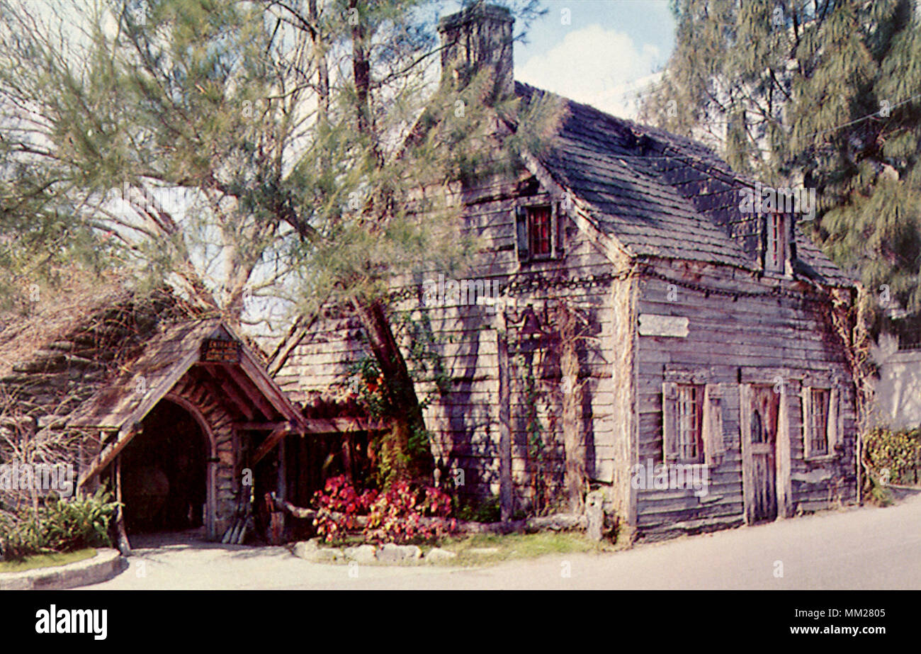 Oldest Wooden School House Saint Augustine 1958 Stock Photo