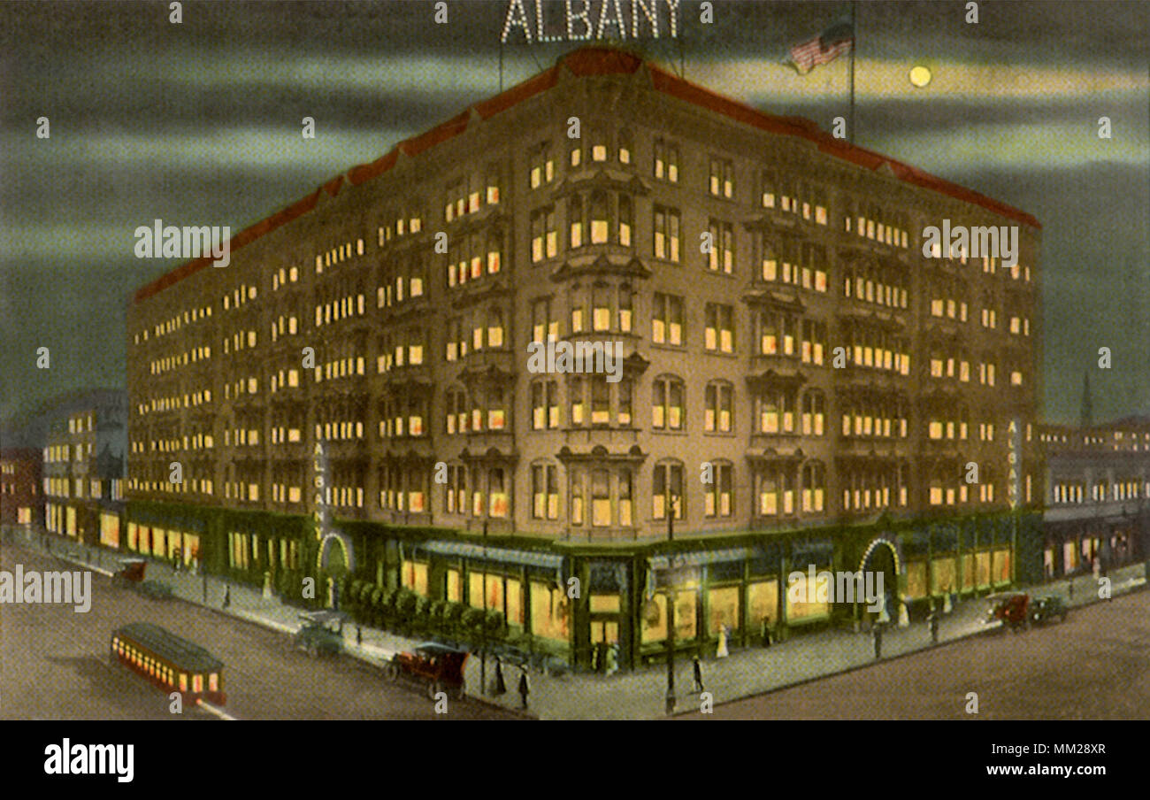 Albany Hotel at Night. Denver. 1915 Stock Photo