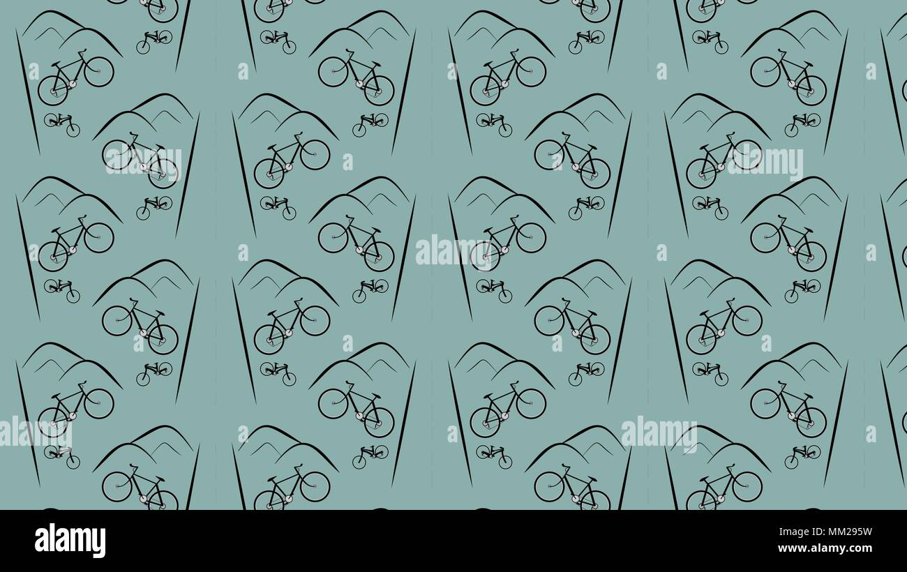 Bicycle Silhouette Pattern Background. Vector Illustrator. EPS10. Stock Vector