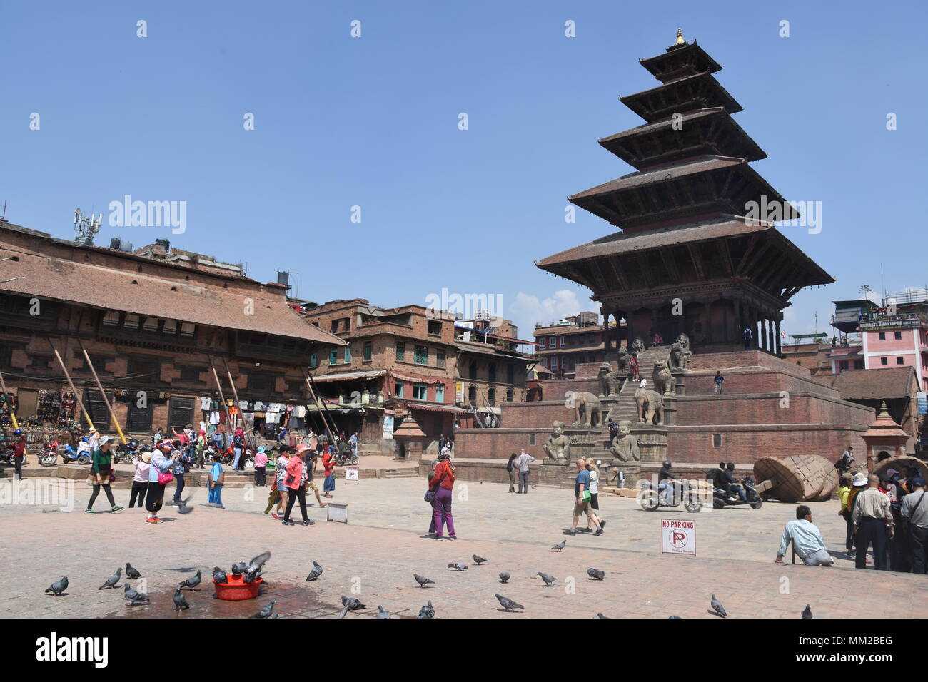 Bhaktapur, Nepal - March 23, 2018: Nyatapola temple Stock Photo