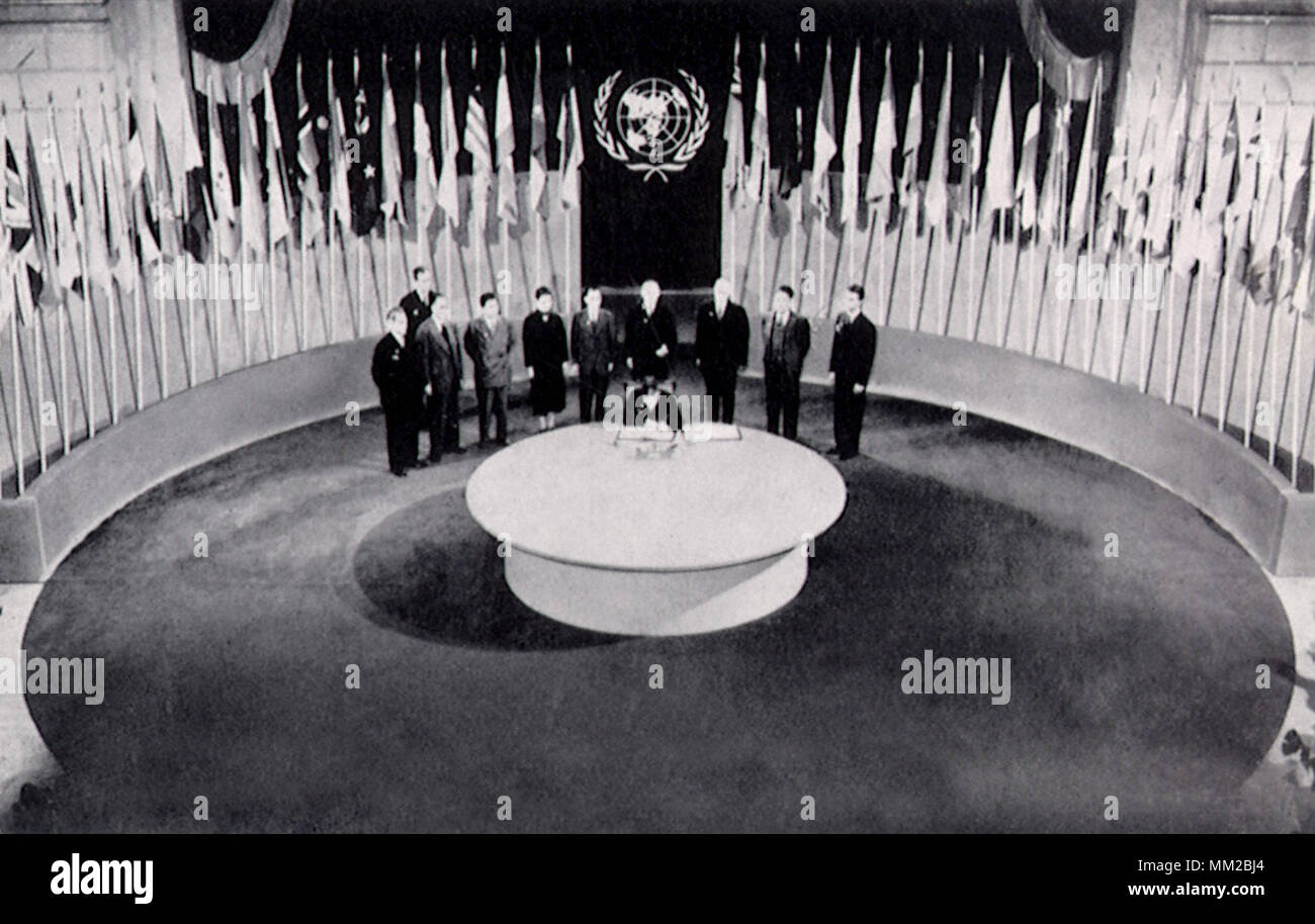 Signing of the United Nations Charter. San Francisco. 1945 Stock Photo