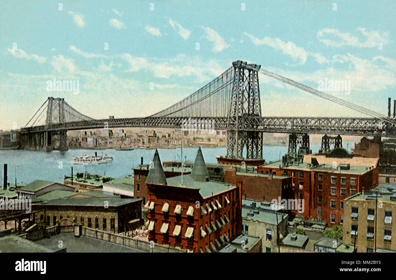 Williamsburg Bridge. New York City. 1910 Stock Photo