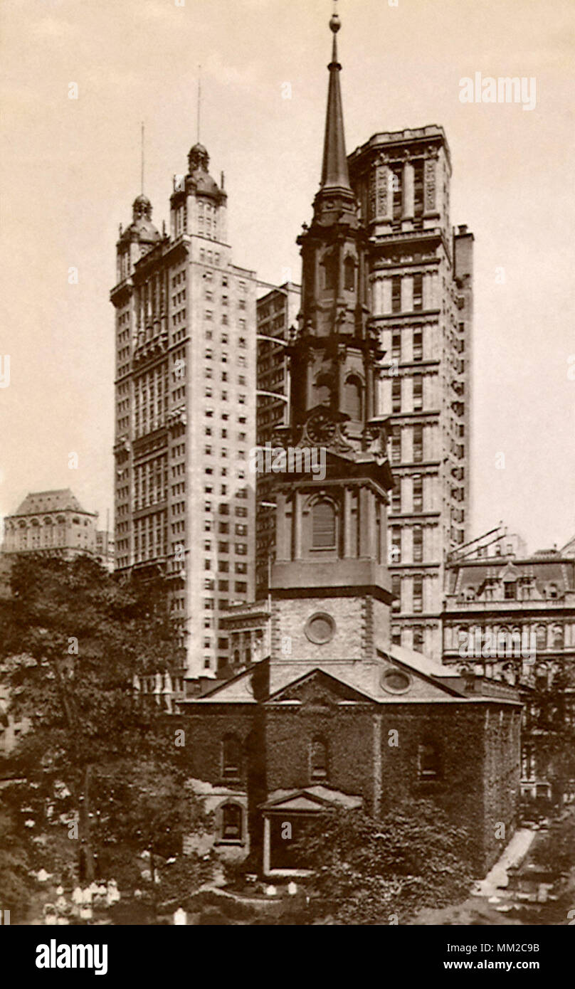 Saint Paul's Chapel. New York City. 1910 Stock Photo