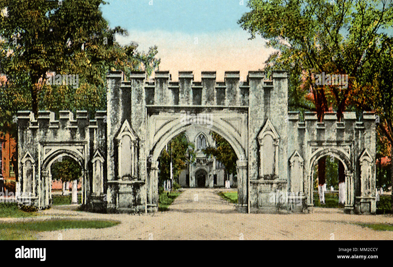 Entrance to GA Military College. Milledgeville. 1915 Stock Photo
