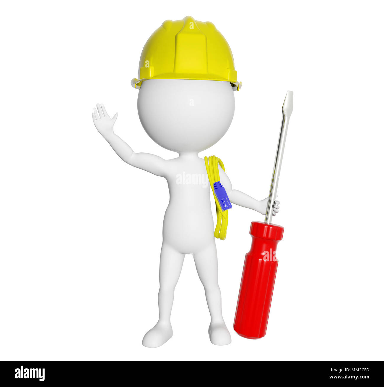 3D cartoon character engineer greeting isolated on white background Stock Photo - Alamy 3D cartoon character engineer greeting isolated on white background Stock Photo - Alamy
