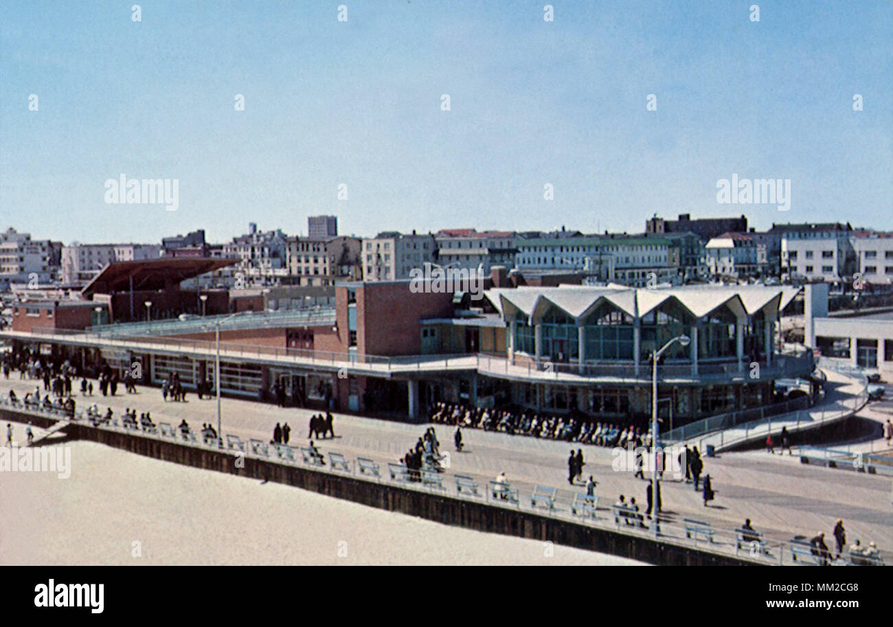 View of City and Beach. Asbury Park. 1963 Stock Photo