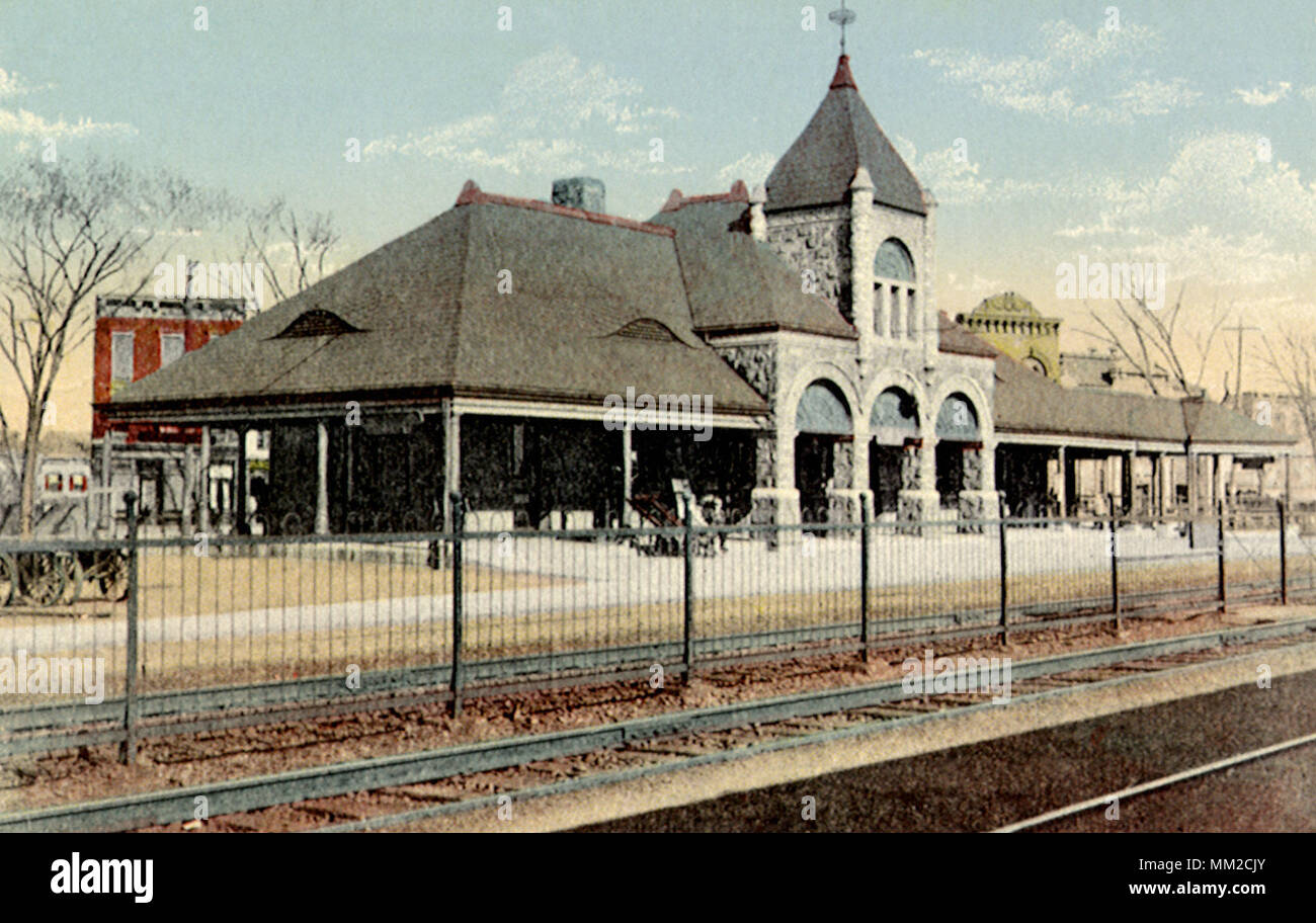 Central Railroad of New Jersey Station. Bayonne. 1914 Stock Photo