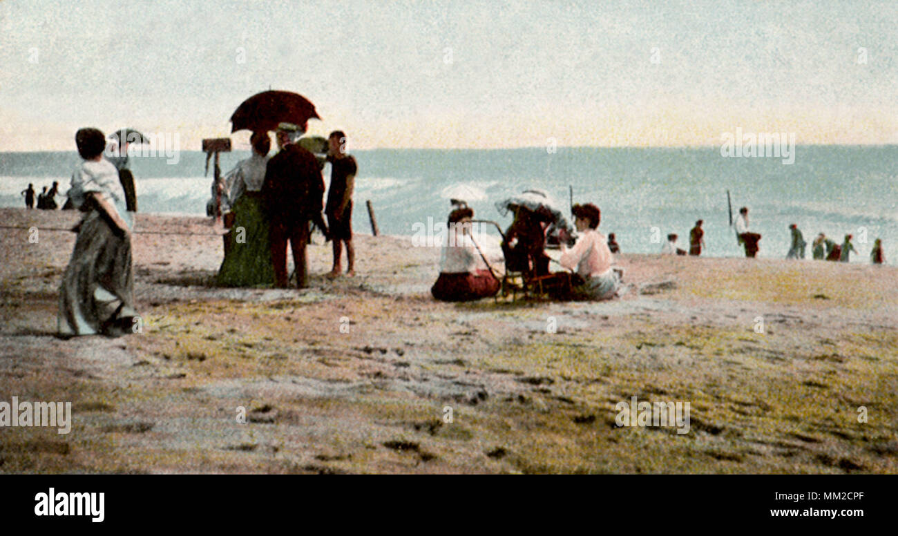 View of the Beach. Long Branch. 1907 Stock Photo