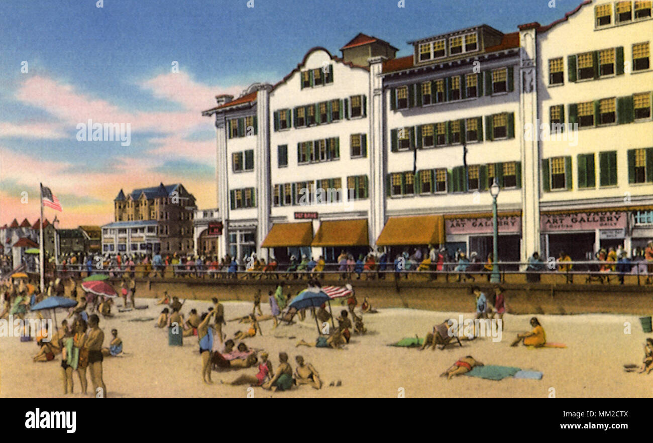 North End Hotel and Beach. Ocean Grove. 1965 Stock Photo