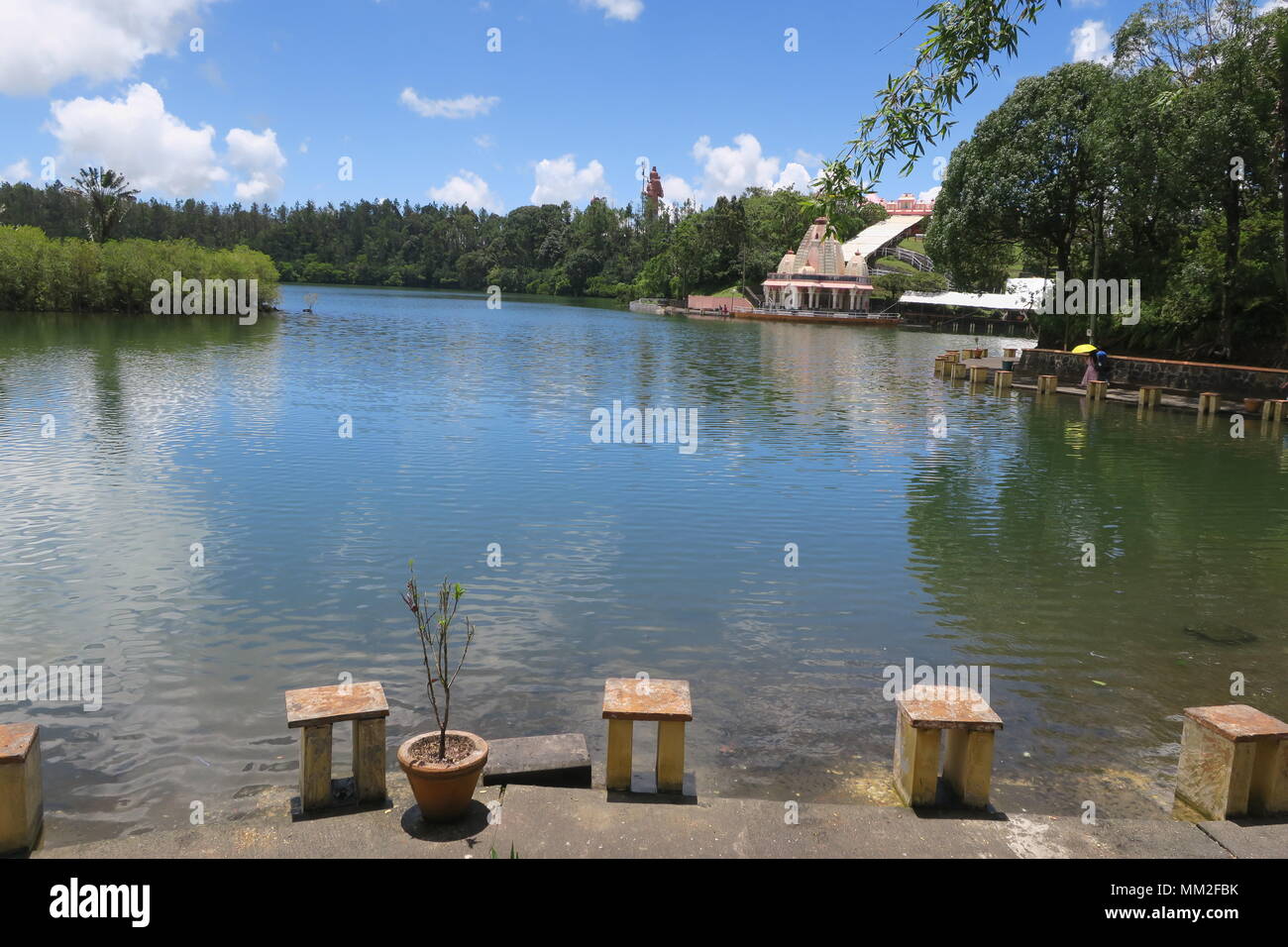 Ganga Talao lake, Grand Bassin, Mauritius, great Hindu temple Stock Photo Alamy