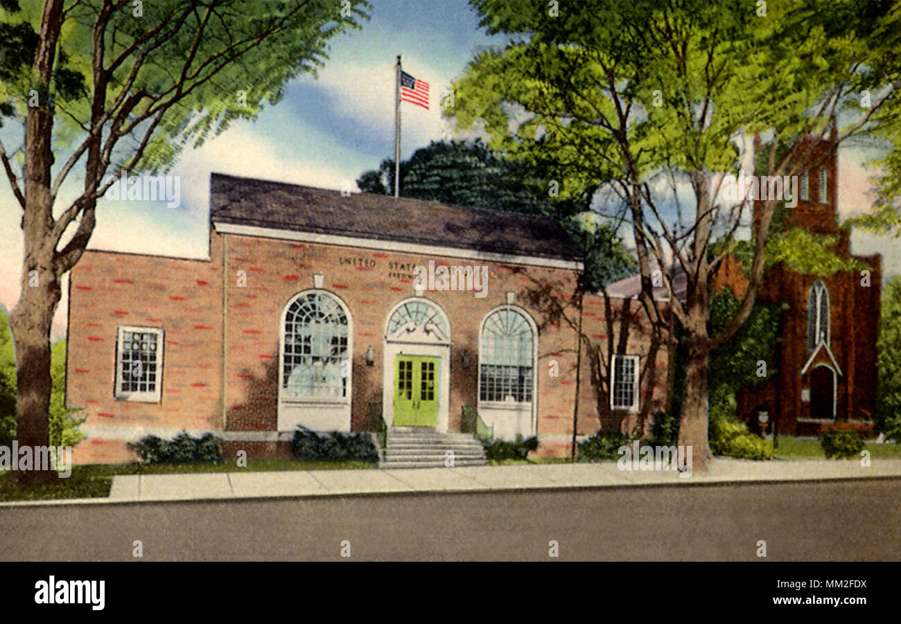 Post Office & Church. Fredonia. 1940 Stock Photo Alamy