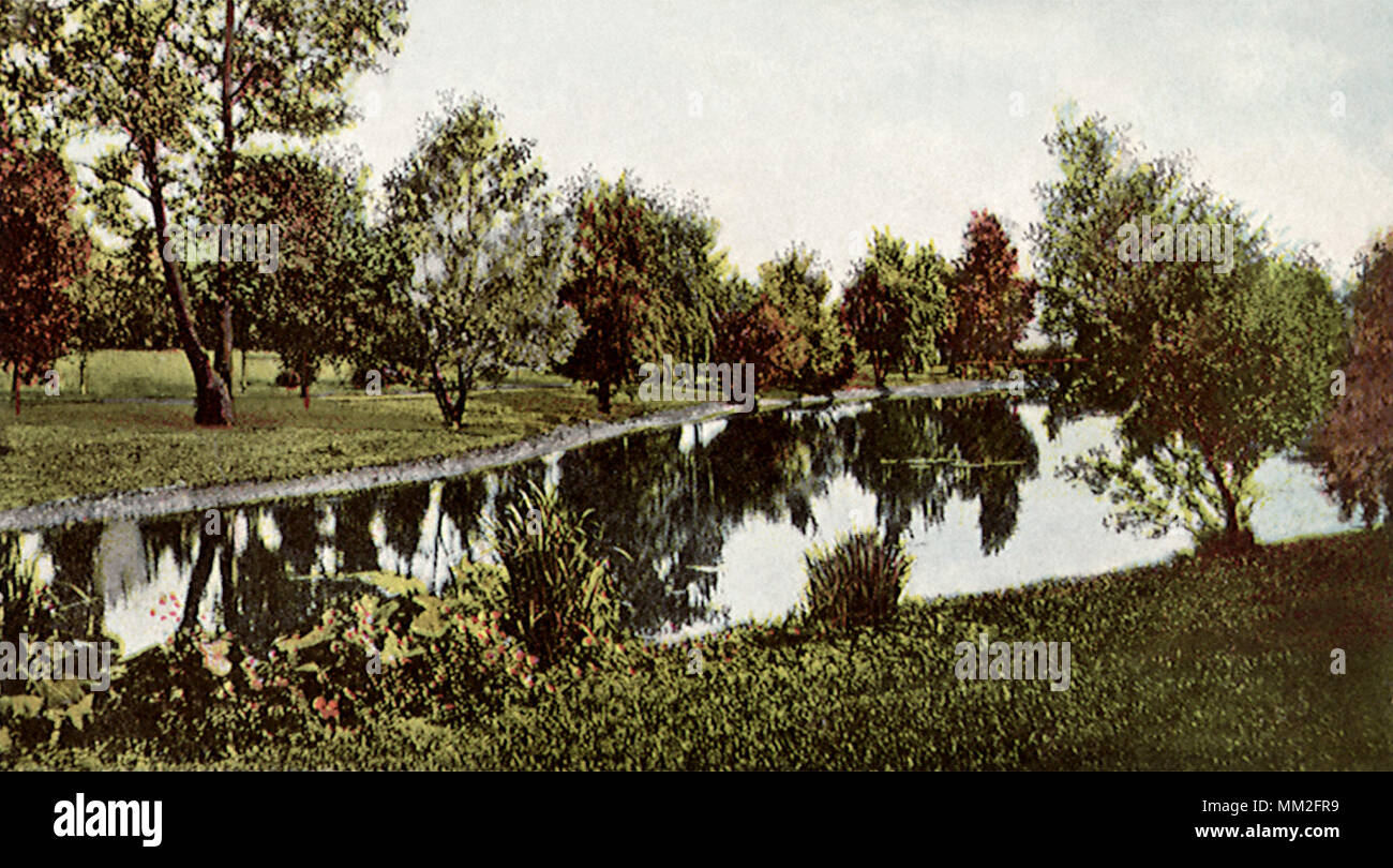 Lake at Downing Park. Newburgh. 1910 Stock Photo