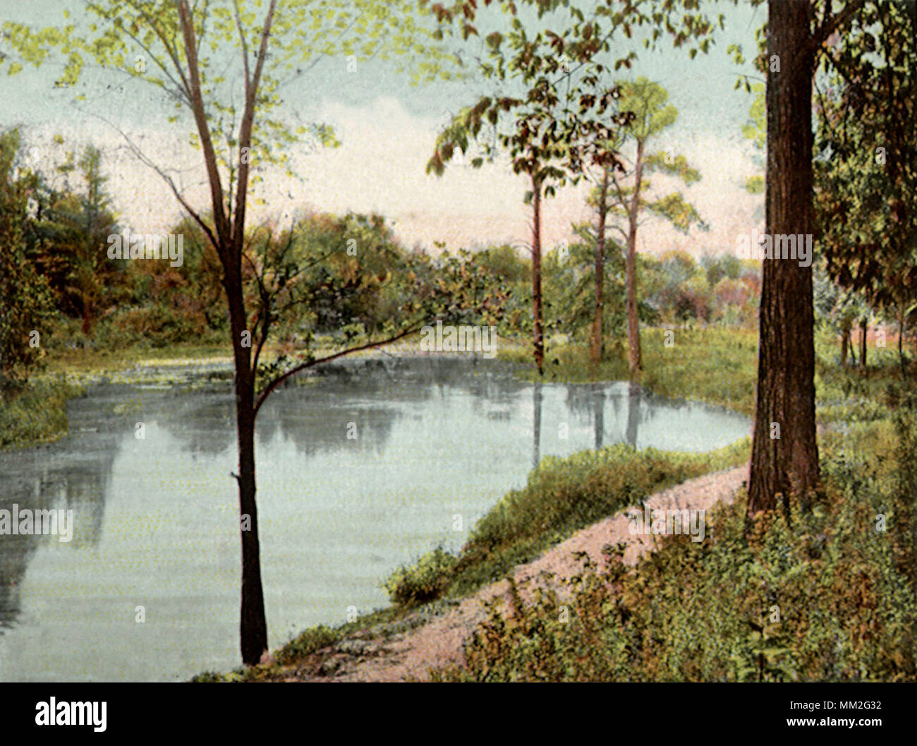 Lake Mitchell at Depew Park. Peekskill. 1907 Stock Photo Alamy
