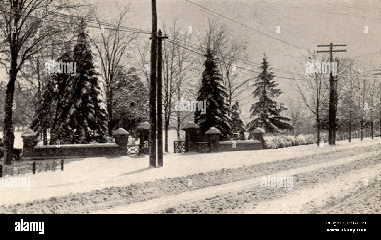 The Speedway. White Plains.1905 Stock Photo