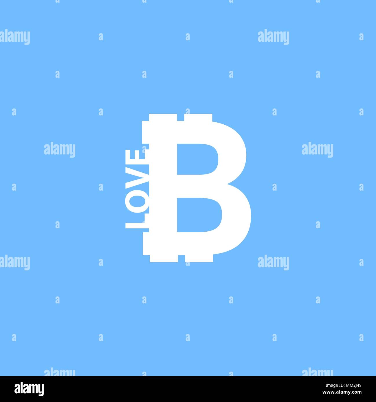 I love bitcoin vector icon Stock Vector
