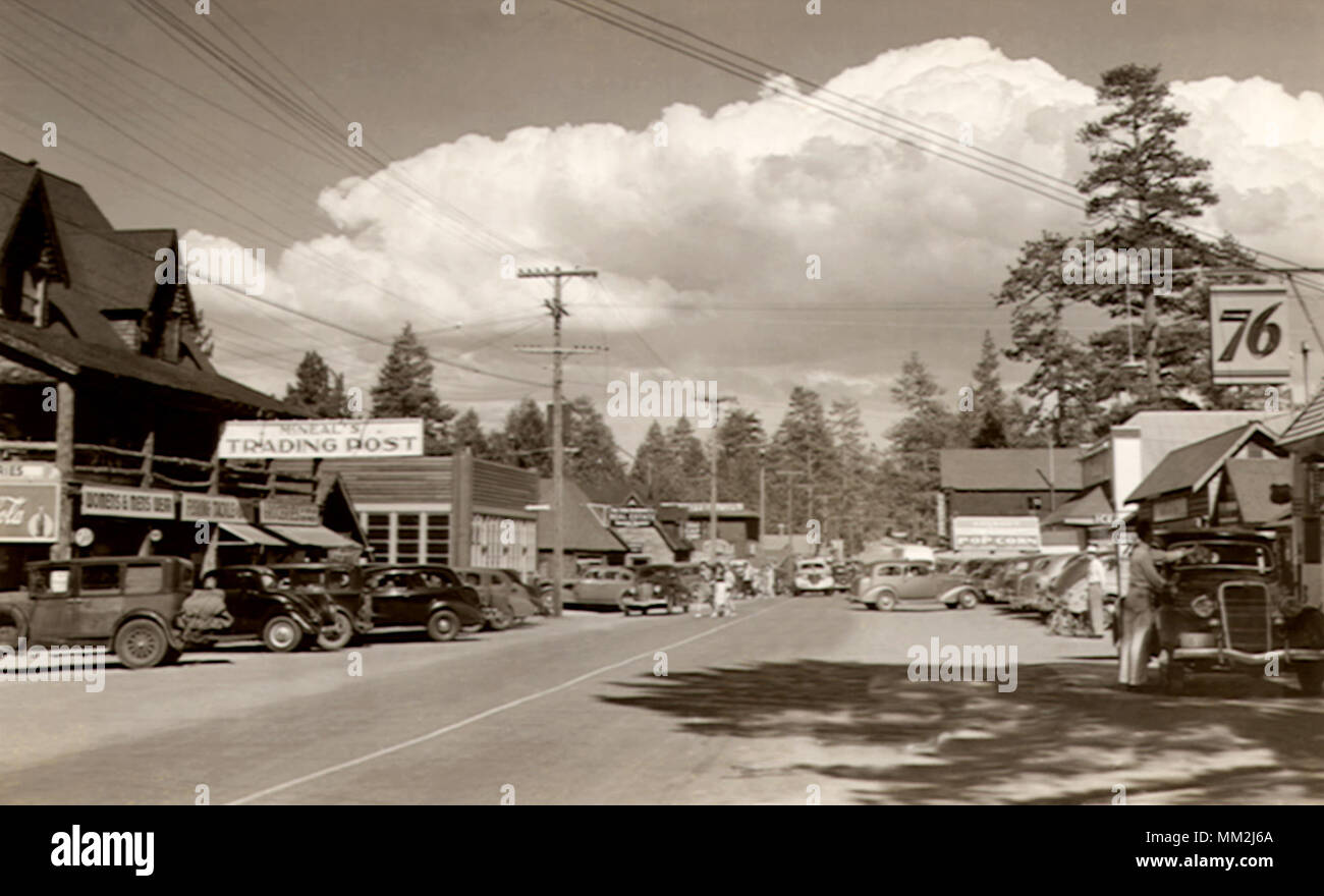 Village. Big Bear Lake. 1940 Stock Photo