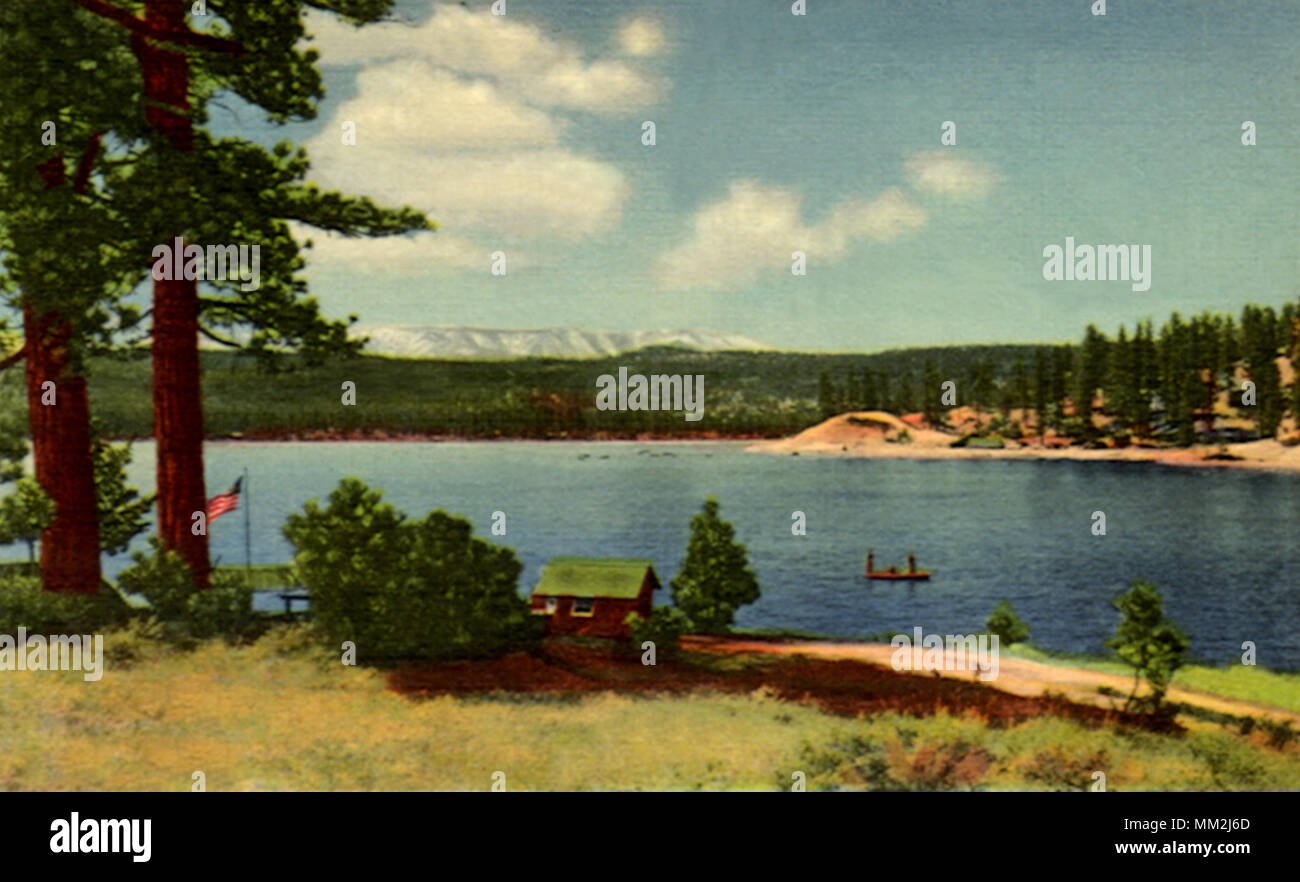 Grout Bay at Dana Point. Big Bear Lake. 1940 Stock Photo