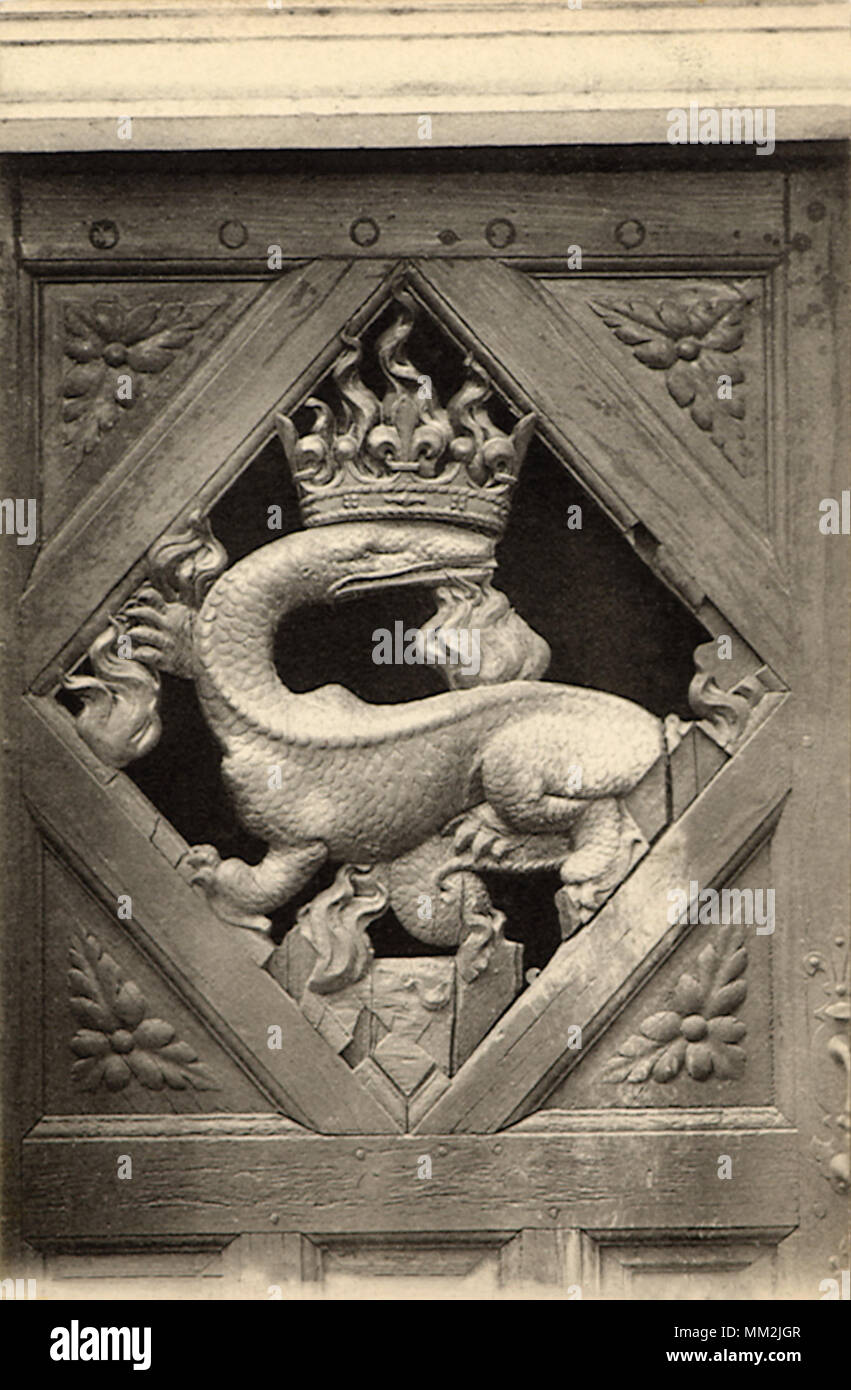 Emblem of François the 1st. Blois. 1910 Stock Photo